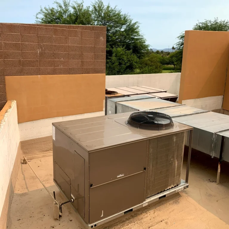 AC installation in Scottsdale, Arizona, Comfort One Air Conditioning LLC installed a new ac unit on top of the roof