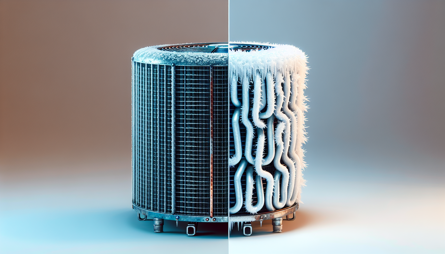 How Much Ice Is Too Much on a Heat Pump? Find Out and Fix the Freeze! 2 Comparison of normal and excessive ice buildup on heat pump coils