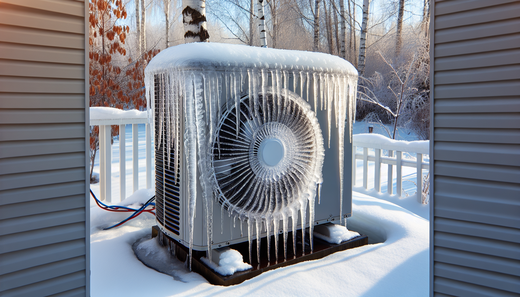 How Much Ice Is Too Much on a Heat Pump? Find Out and Fix the Freeze! 3 Visible ice on heat pump fan blades